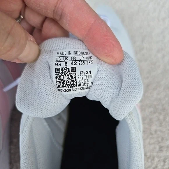 Adidas VL Court Based Shoes Sneakers White With Pink Stripes Women's Sz 9.5 - Picture 9 of 15